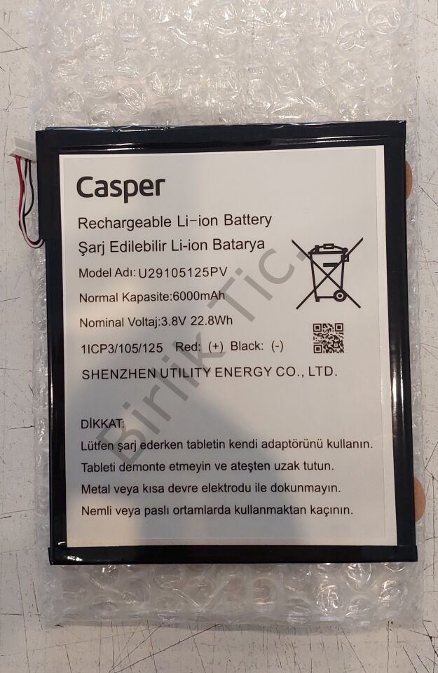 Casper L40 Tablet Bataryası 6000mAh 3.8V 22.8Wh ORJİNAL