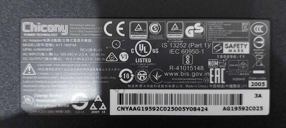 Excalibur G770 Adaptör 19.5V 9.23A 180W Orijinal