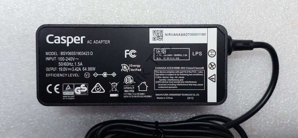 Casper S200 Adaptör 19V 3.42A 65W ORJİNAL