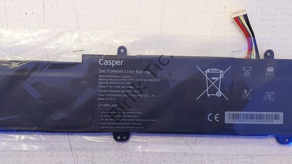 Casper C550 Batarya 4000mAH/45.6Wh ORJİNAL U569751PV