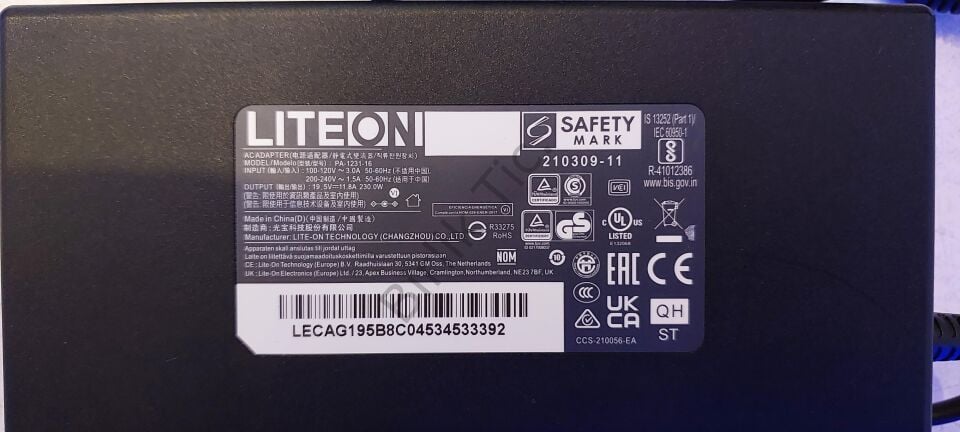 Excalibur Şarj cihazı G805 G750 G770 G900 G911 19.5V 11.8A 230W ORJİNAL SERVİS ÇIKMASI