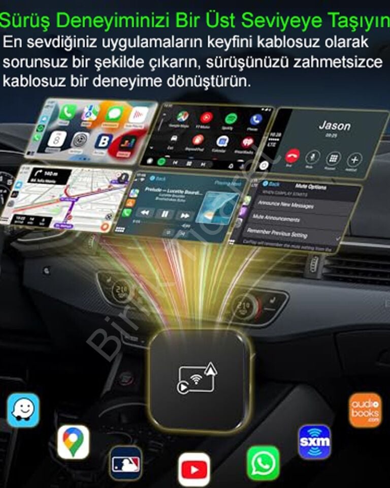 CAR PLAY KABLOSUZ GÖRÜNTÜ AKTARIM ADAPTÖRÜ APPLE VE ANDROİD