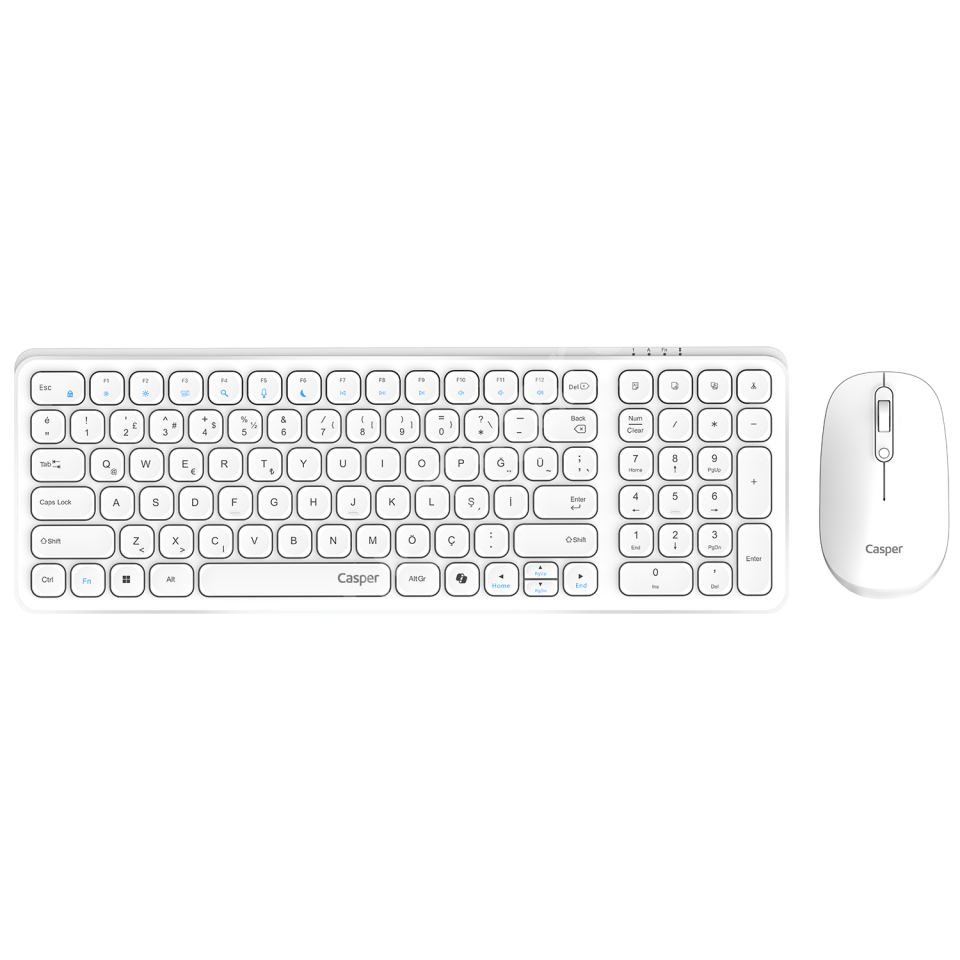 Casper Klavye Mouse Set Kablosuz MultiMedia Q D300 Beyaz