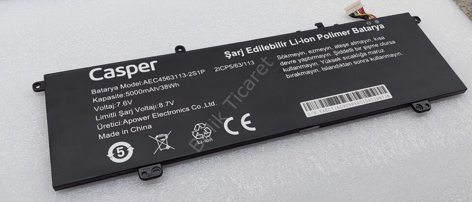 Casper F500 Batarya AEC4563113-2S1P 5000 mAH/38Wh ORJİNAL
