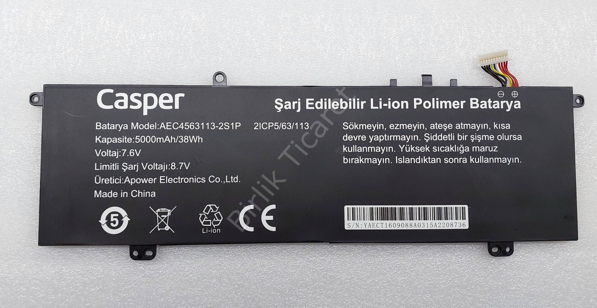 Casper F500 Batarya AEC4563113-2S1P 5000 mAH/38Wh ORJİNAL