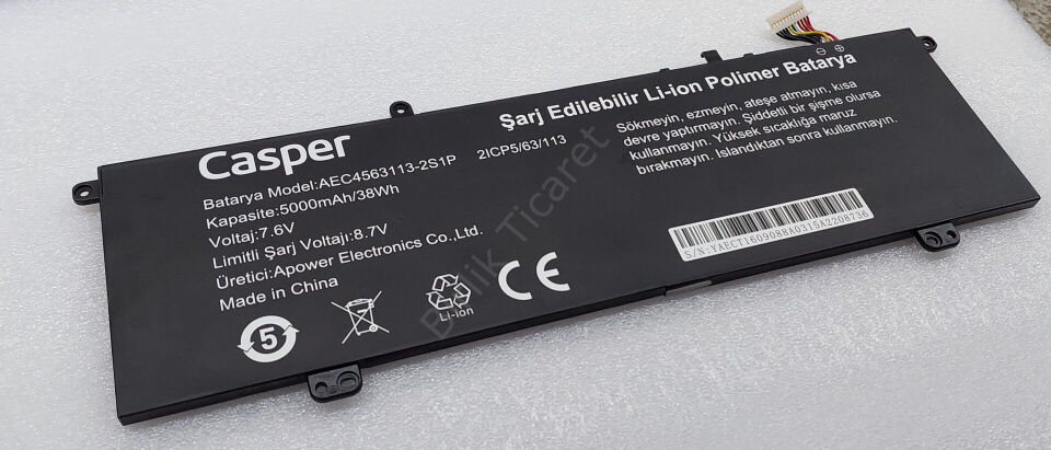 Casper X600 Batarya AEC4563113-2S1P 5000 mAH/38Wh ORJİNAL