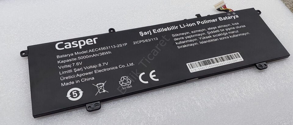 Casper X600 Batarya AEC4563113-2S1P 5000 mAH/38Wh ORJİNAL