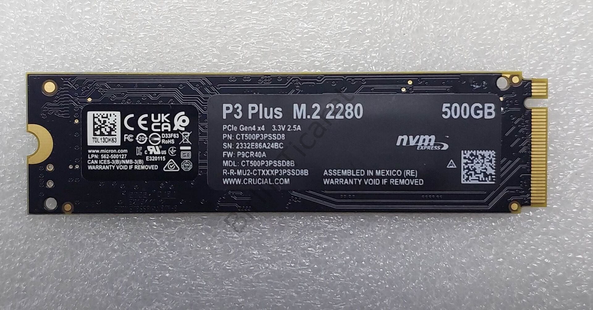 Crucial  500GB M.2 SSD P3 Plus 3D Nand CT500P3PSSD8 PCI-E 4.0