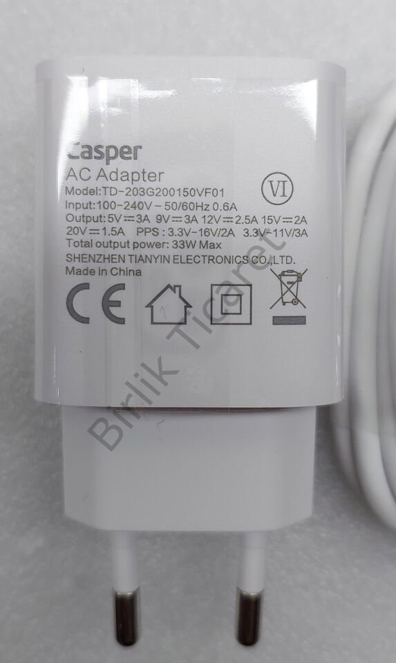 Casper Telefon Şarj Cihazı Orijinal Type C 33W Süper Hızlı