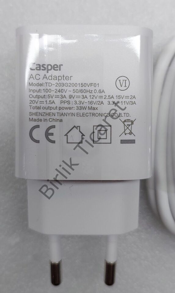 Casper X40 Telefon Şarj Cihazı Orijinal Type C 33W Süper Hızlı